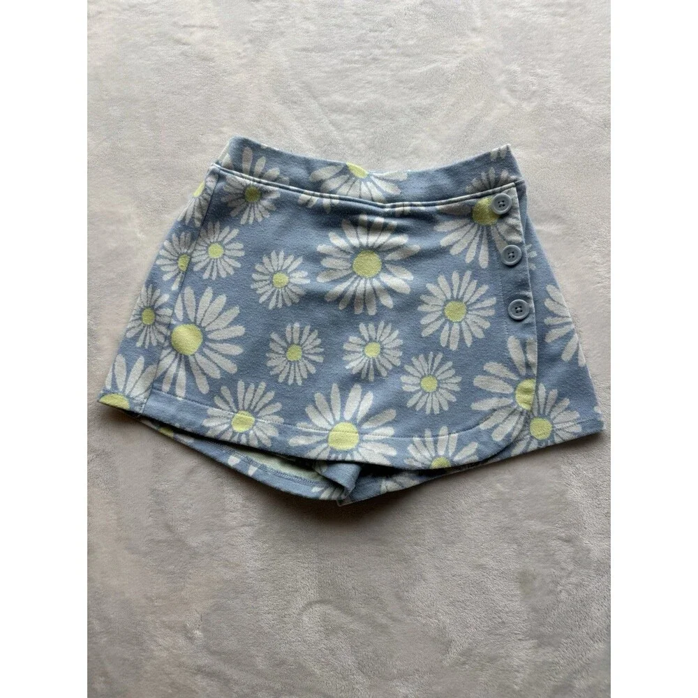 Old Navy Girls Daisy Cardigan Sweater L (10) & Skort M (8) Blue Floral 2 Pc Set